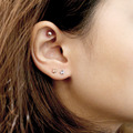 585K金｜雕刻星星耳環(小) V525A-V525A-1_2