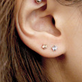 585K金｜雕刻星星耳環(小) V525A-V525A-1_1