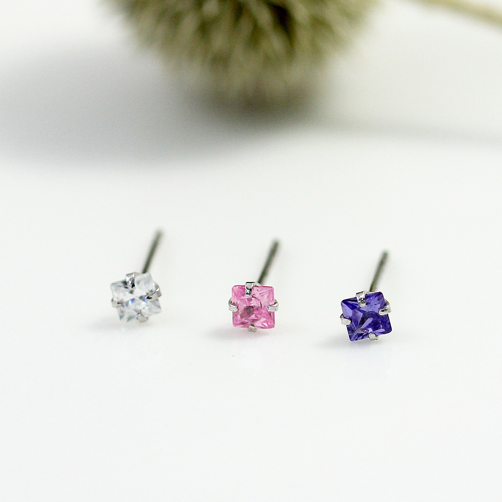 585K金｜四方鑽耳環 e500000110-1-111-112