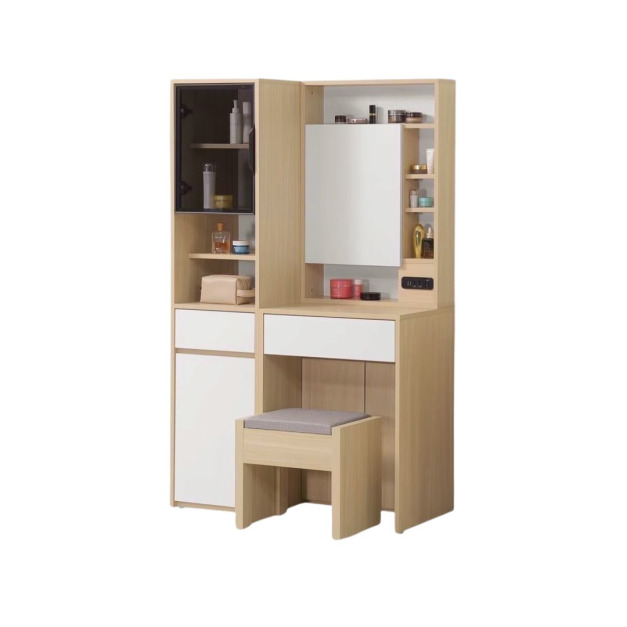 ｜奶霜3.3尺鏡台櫃整組(含椅)｜