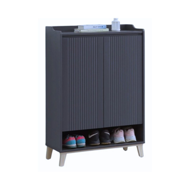 ｜歐力80公分黑色雙門鞋櫃｜