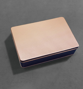 【預購商品】〔台灣製.方鐵盒 24*17 (+6)cm〕-玫瑰金