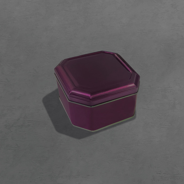 〔八角鐵盒 14*14 (+6.3)cm〕-貴氣紫