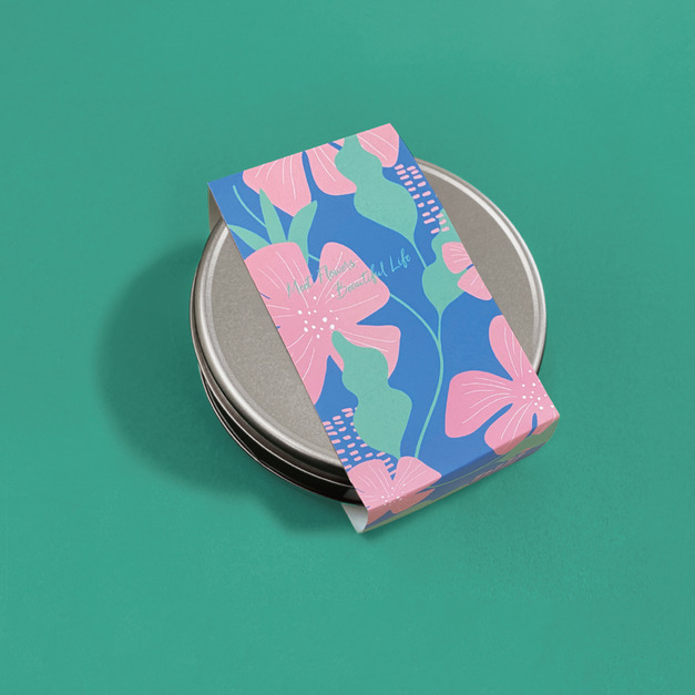 圓鐵盒(高雅銀)+夢飛花袖套