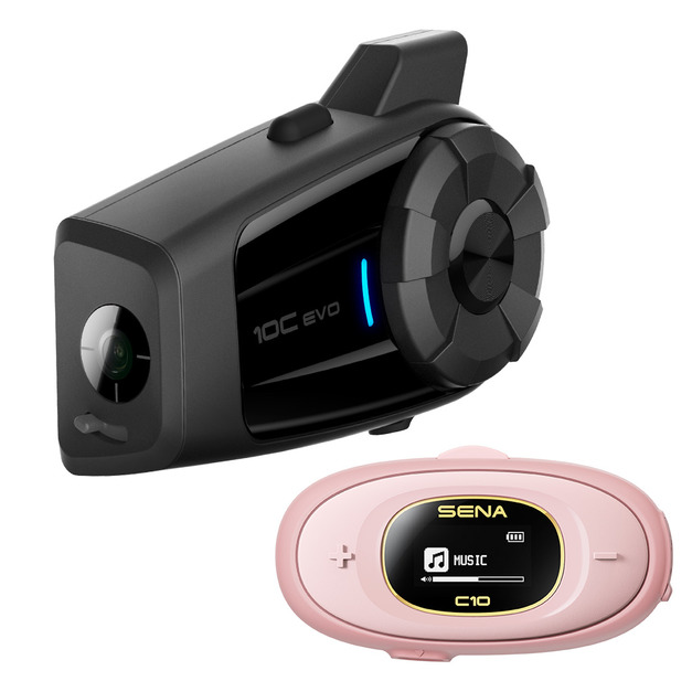 SENA 10C EVO 重機藍牙4K攝影及通訊系統 & + C10 藍牙耳機【玫瑰粉】
