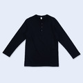經典八分袖亨利衫-黑
