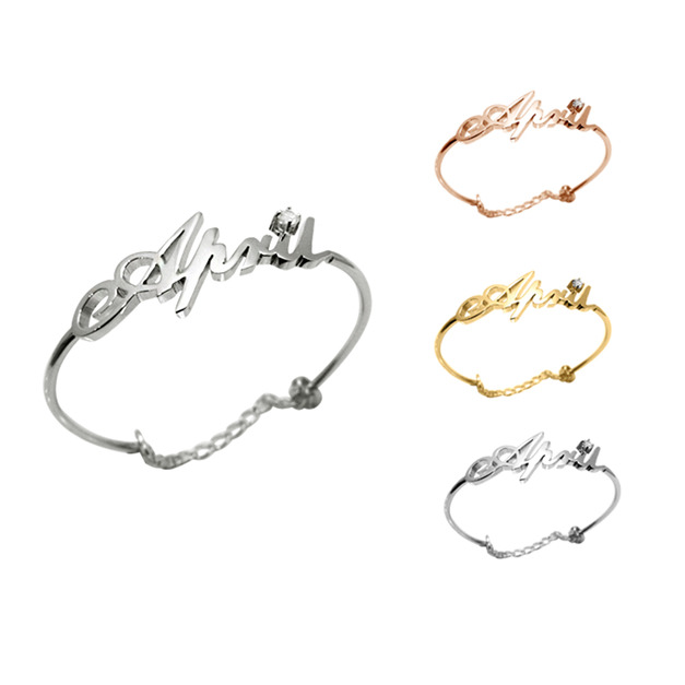 925純銀｜半環繞姓名字母．手環訂做 SLMb001A-SLMb001A-1