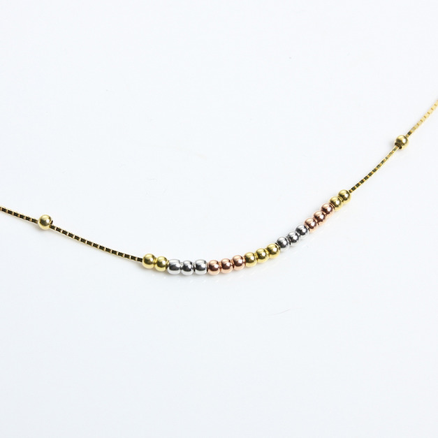 585K金｜三色珠K金項鍊 ne52-ne52-1