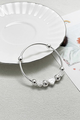 999足銀｜玫瑰之愛小孩伸縮手環 b91294