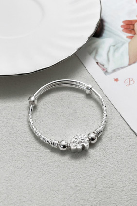 925純銀｜吉祥小象小孩伸縮手環 b91228