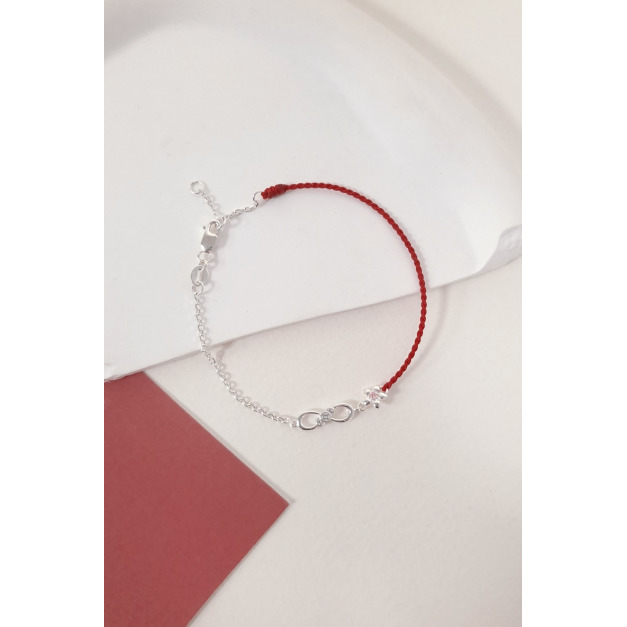 925純銀｜無限有錢花幸運紅線手鍊 HL0285B01