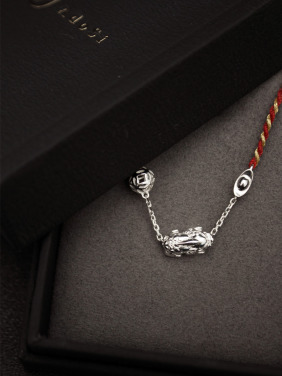 925純銀｜招財貔貅紅線手鍊 HL0273B01