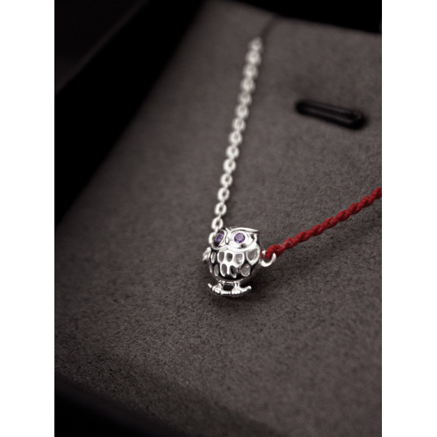 925純銀｜智慧之鴞紅線手鍊 HL0269-1B01