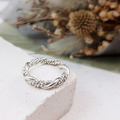 手作｜雙層麻花圈純銀戒指
