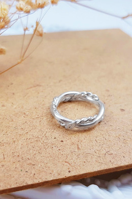 手作｜麻花扭轉純銀戒指