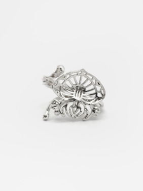 925純銀｜交織滾邊蘭花天蠍座戒指 SLOr34