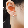 925純銀｜素面內凹圓環易扣耳飾 EL0148_1