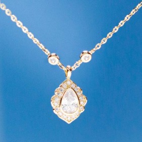 925純銀｜滴水明鏡 項鍊(金) V08396HZ