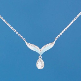 925純銀｜魚尾攜鑽項鍊 V08181HP