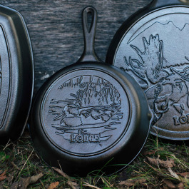 野生動物系列 美國製鑄鐵露營煎鍋(野鴨)-22cm