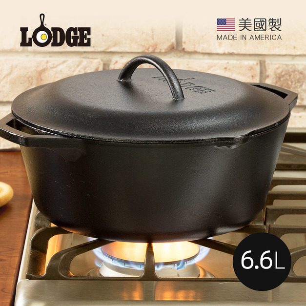 美國製雙耳鑄鐵荷蘭鍋-6.6L