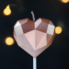 大愛心蠟燭(香檳金)