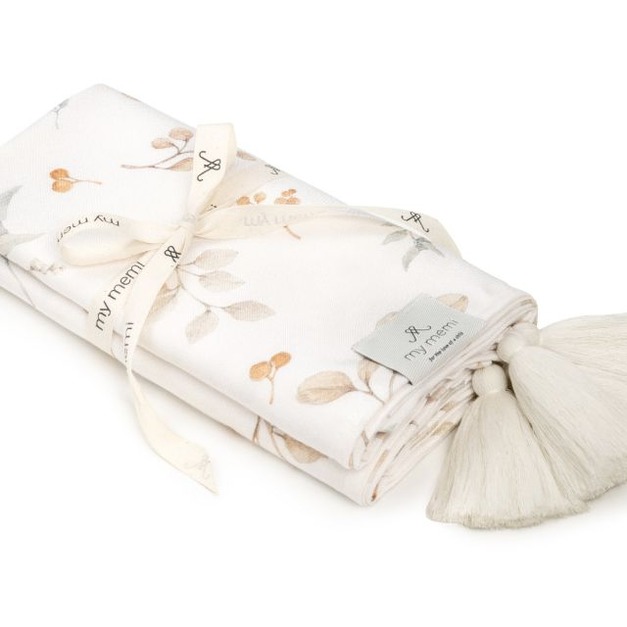 MY MEMI Bamboo swaddle blanket 竹纖維包巾-流蘇款