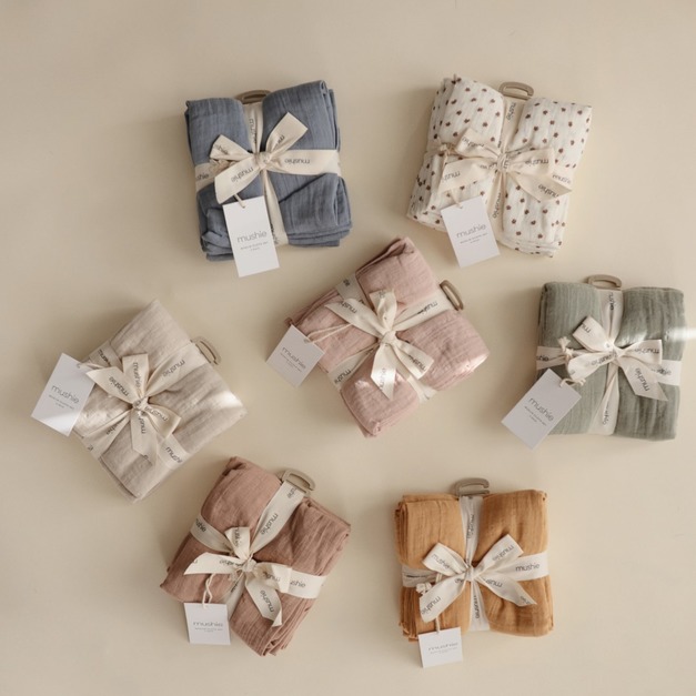 Mushie Organic Cotton Muslin Cloths 3-Pack  方巾3入組