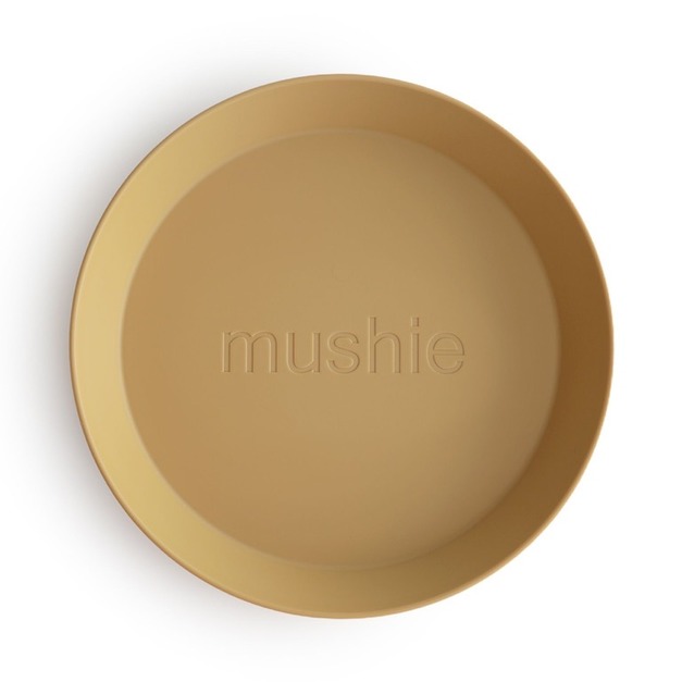 Mushie Round Dinnerware Plates 圓形餐盤兩入組-芥末黃