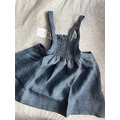 Wren Baby & Child 單寧色亞麻連身裙 ENID DENIM LINEN SMOCKED PINAFORE_1