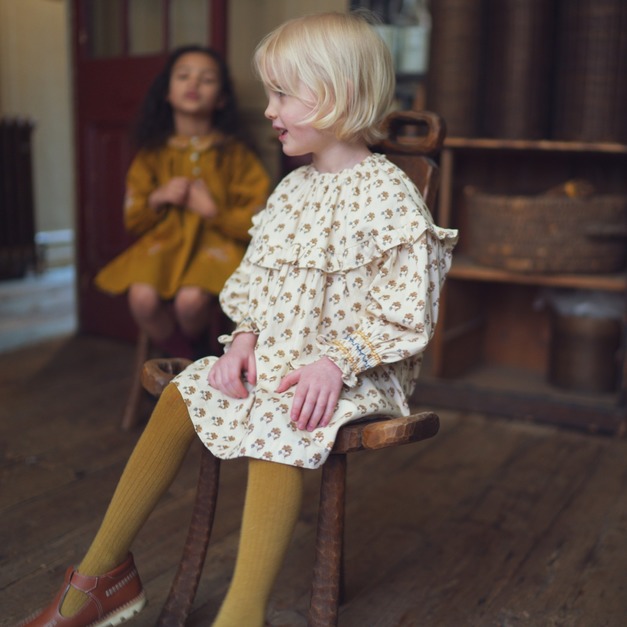 LALi COTTAGE DRESS - TEXTURED FLORAL 細褶洋裝