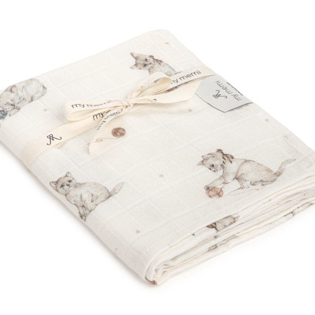 MY MEMI Bamboo muslin swaddle 120x120 竹纖維包巾