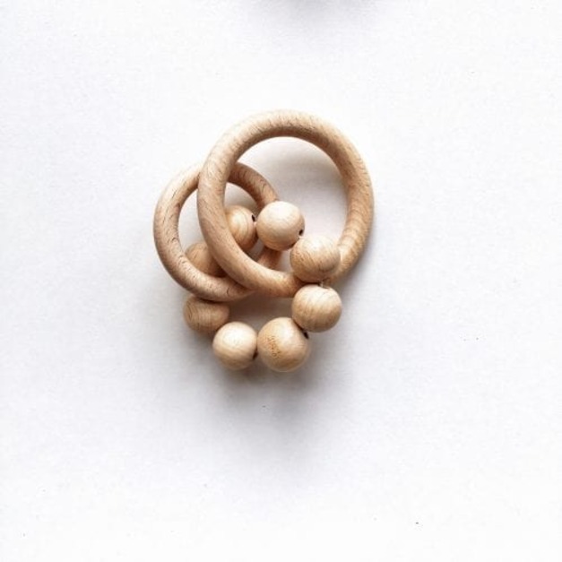 BEZISA WOODEN BASICS Rattle 03 Natural 原木響環