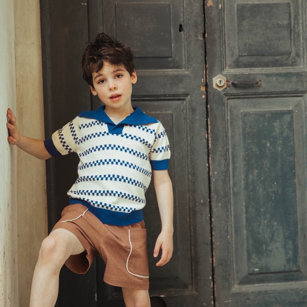 LALi AMES SWEATER, AEGEAN BLUE AND OPALINE 針織衫