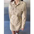 現貨 正韓高單卡其縫線襯衫短洋_2