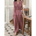 氣質光澤感收腰長洋-粉_1