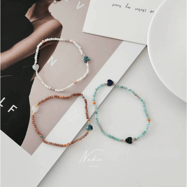 正韓 手工原石彈力繩手鍊