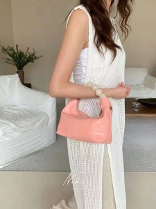 韓國真皮珍珠手提包