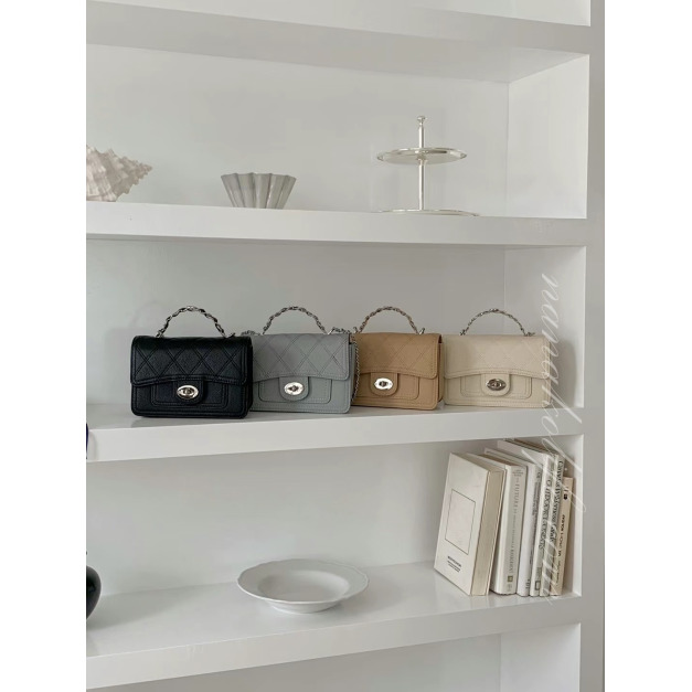 G01 正韓真皮菱格鏈球包