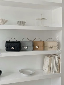 G01 正韓真皮菱格鏈球包