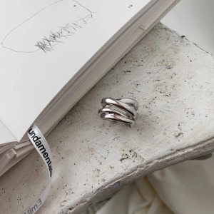 飾品♡M09個性925純銀造型線條開口戒指