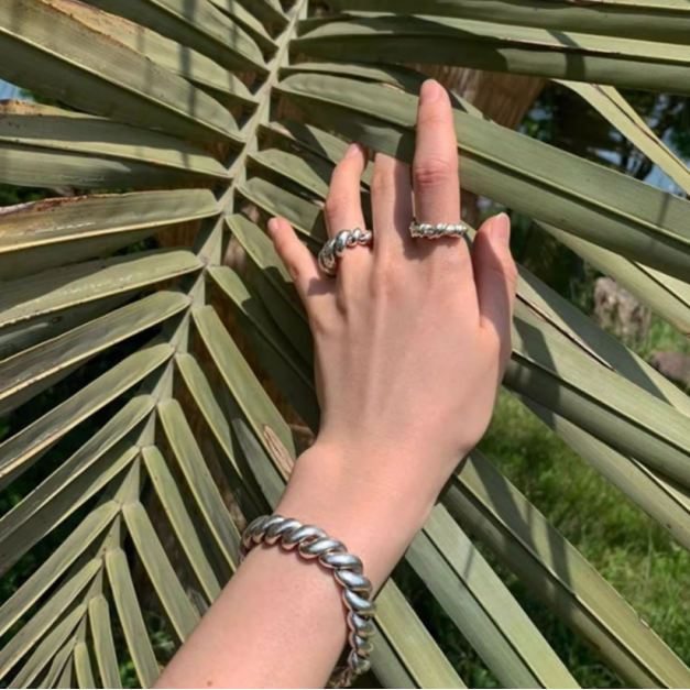 飾品♡M03個性麻花扭結戒指