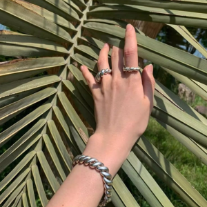 飾品♡M03個性麻花扭結戒指