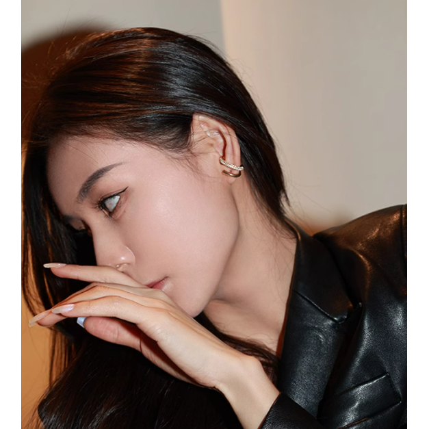 飾品♡M18水鑽雙層造型耳環