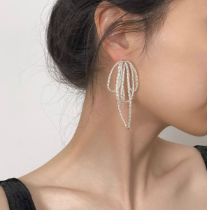 飾品♡M02串珠S925銀針蝴蝶結耳環