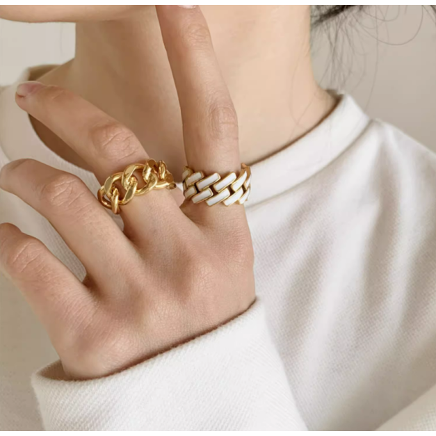 飾品♡M08設計感幾何編織戒指