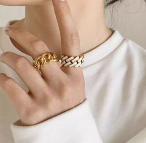 飾品♡M08設計感幾何編織戒指