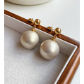 飾品♡M19爆款香檳金珍珠耳環_2