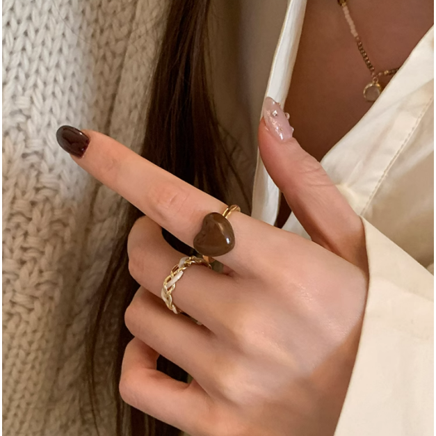 飾品♡M06復古麻花開口戒指