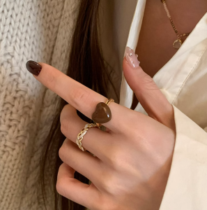 飾品♡M06復古麻花開口戒指